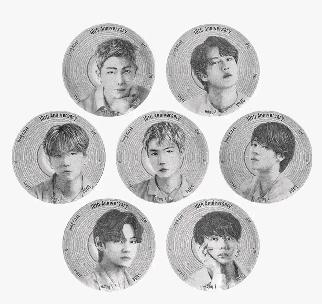 BTS 10th Anniversary Silver Coin Silver Medal [ v V] Unsealed with Face Engraving BTS Commemorative