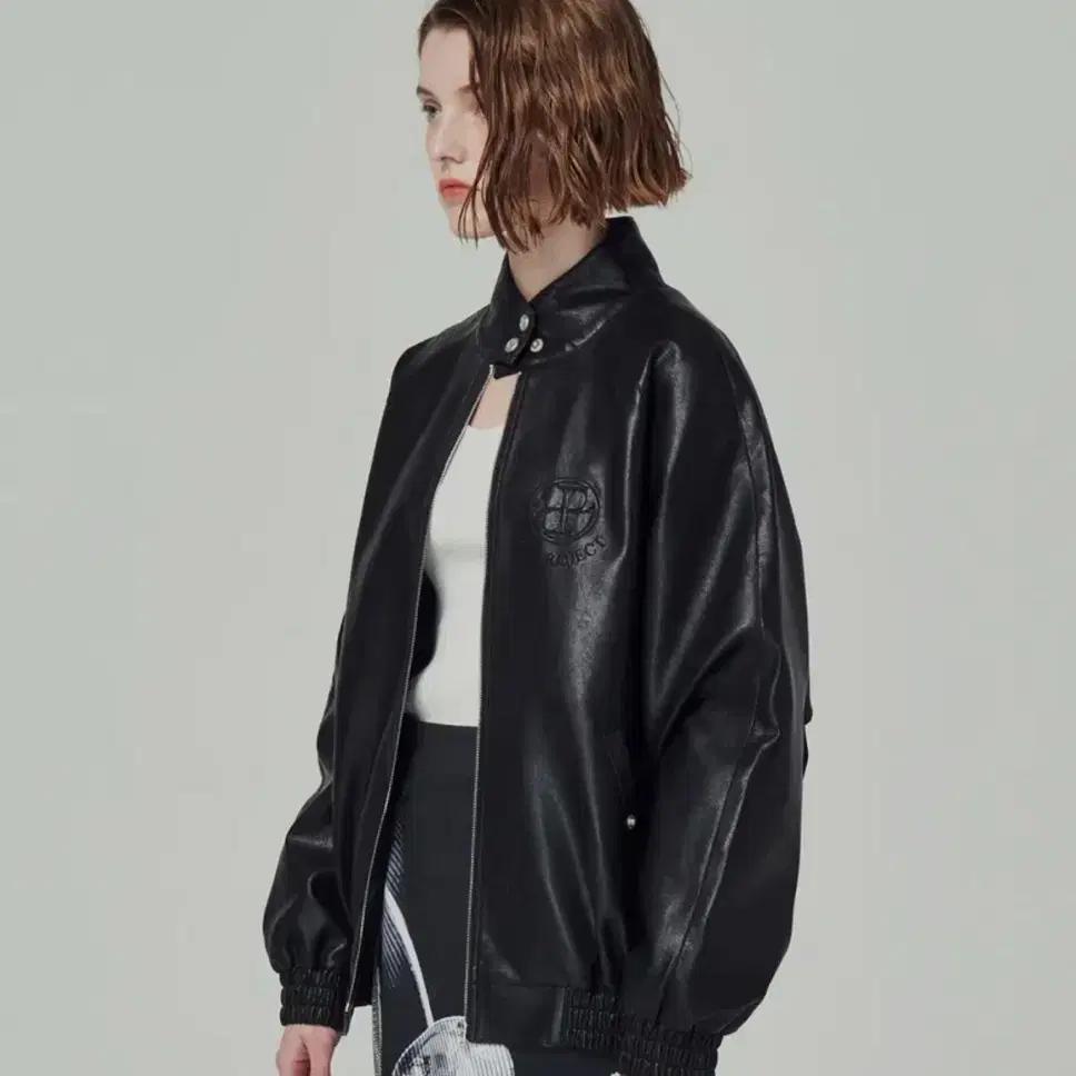 PLZPROJECT HIGH NECK OVERSIZE LEATHER JK