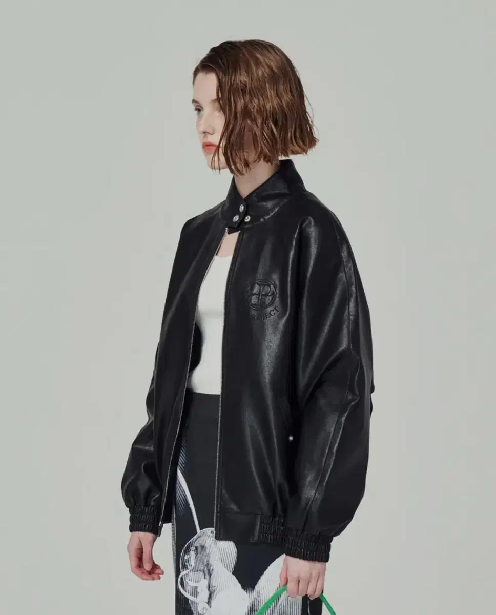 PLZPROJECT HIGH NECK OVERSIZE LEATHER JK