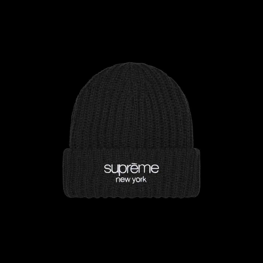 Supreme 슈프림 클래식 로고 청키 립드 비니 블랙