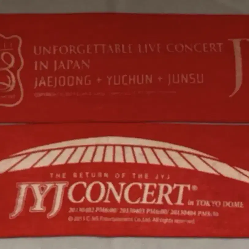 JYJ 2013 도쿄돔 콘서트 슬로건 2장세트 일본 굿즈