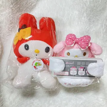 마이멜로디 카페 한정판 봉제 인형 스마트폰 스탠드 봉제 인형 세트