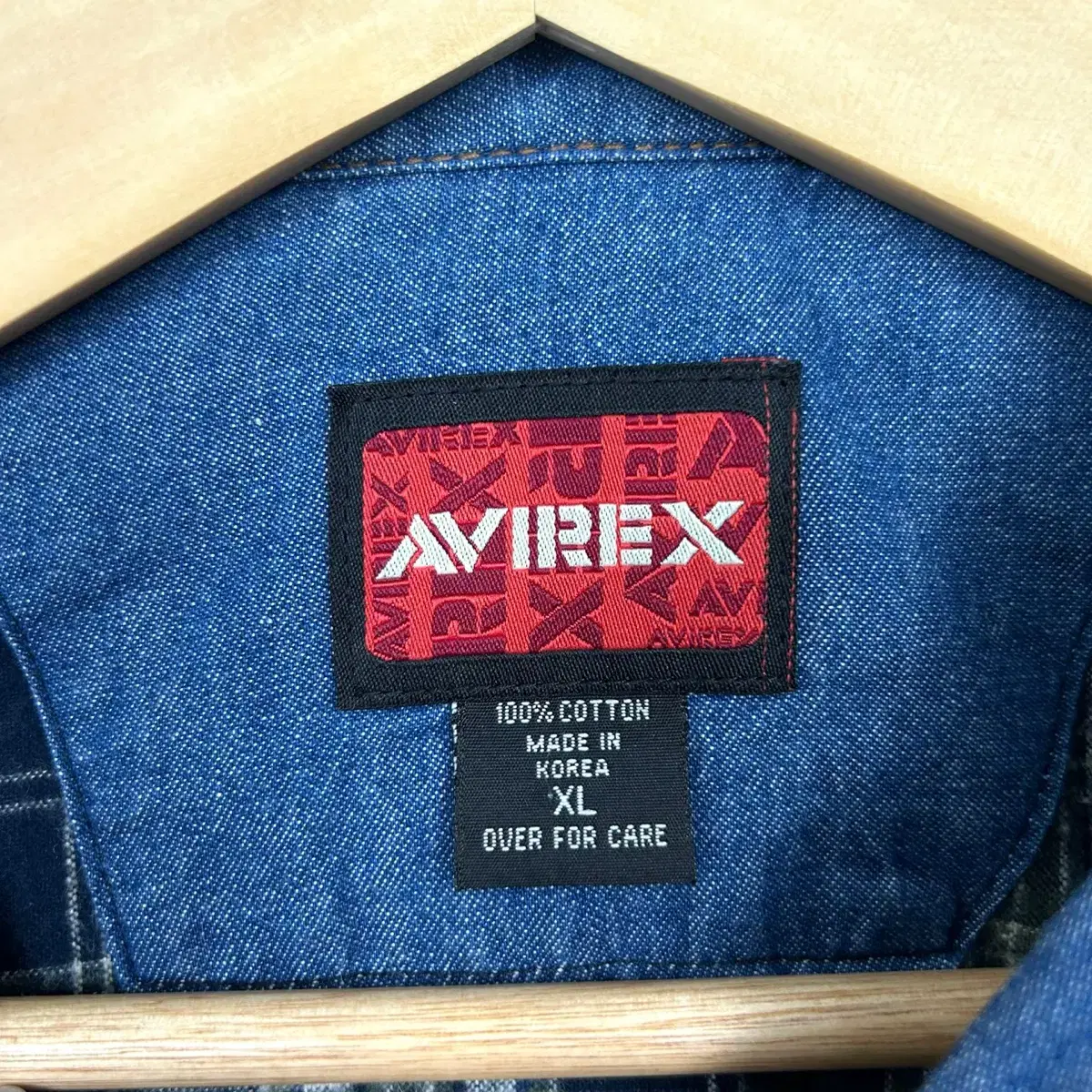 (무료배송) Avirex 아비렉스 오버핏 빅로고 데님 셔츠 자켓