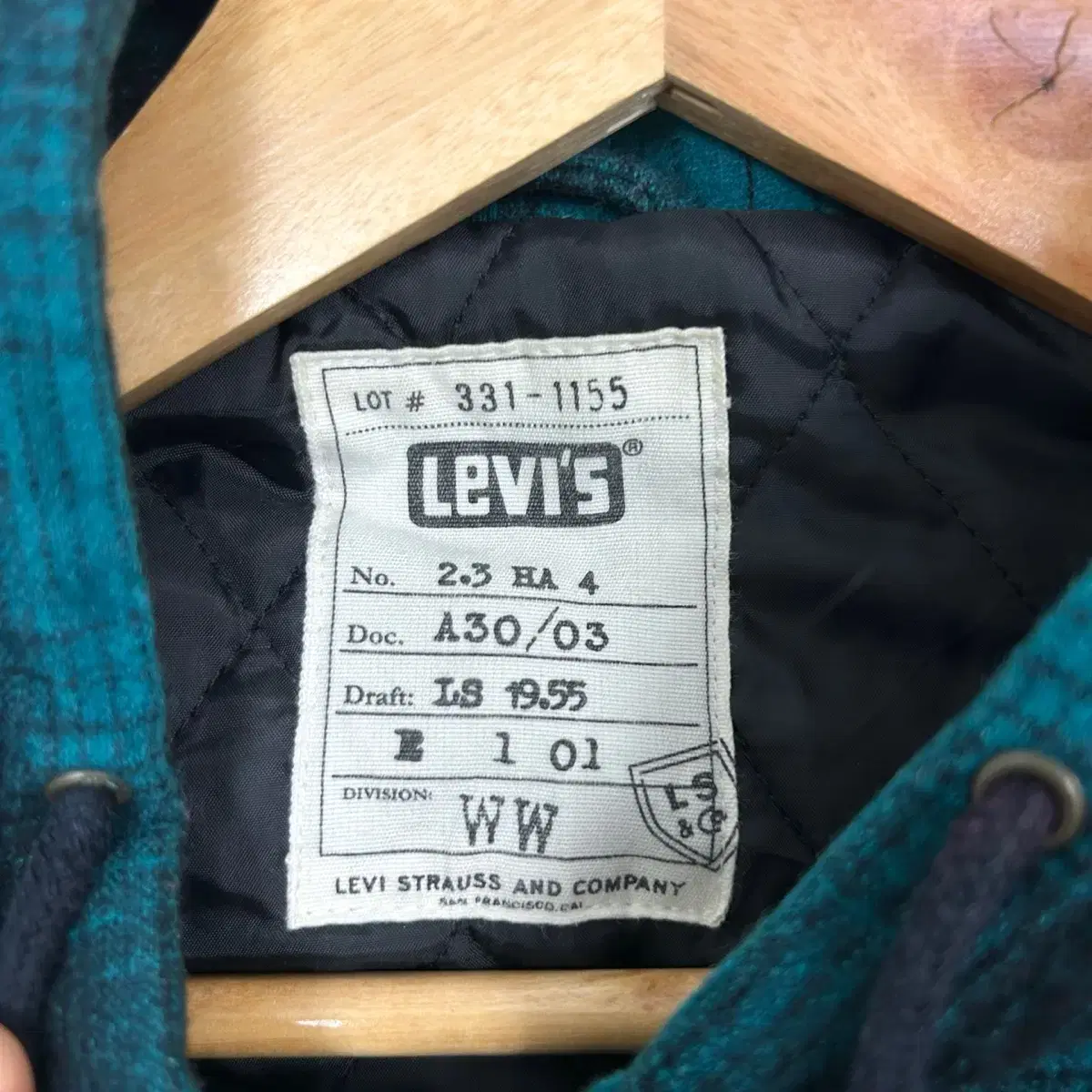 Levis 리바이스 그라데이션 체크 후드 자켓