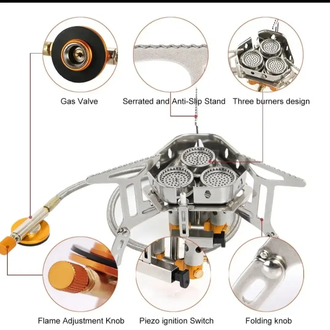 캠핑 고화력 경량 3구 소형 가스버너 (새상품)