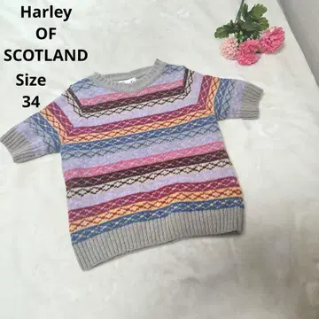 [인기 Harley OF SCOTLAND] 울 스웨터 34 사이즈