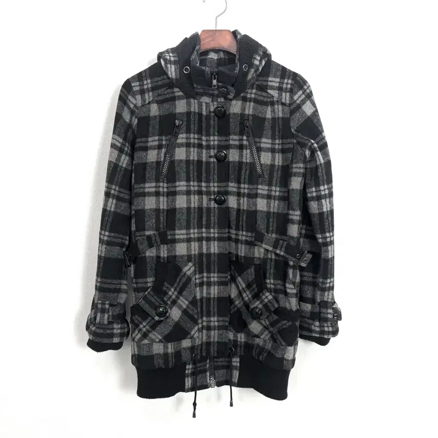 Gothic Plaid Check Hooded Jacket