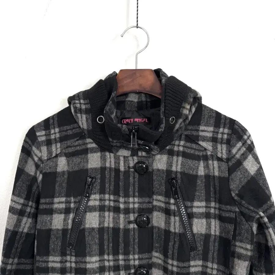 Gothic Plaid Check Hooded Jacket