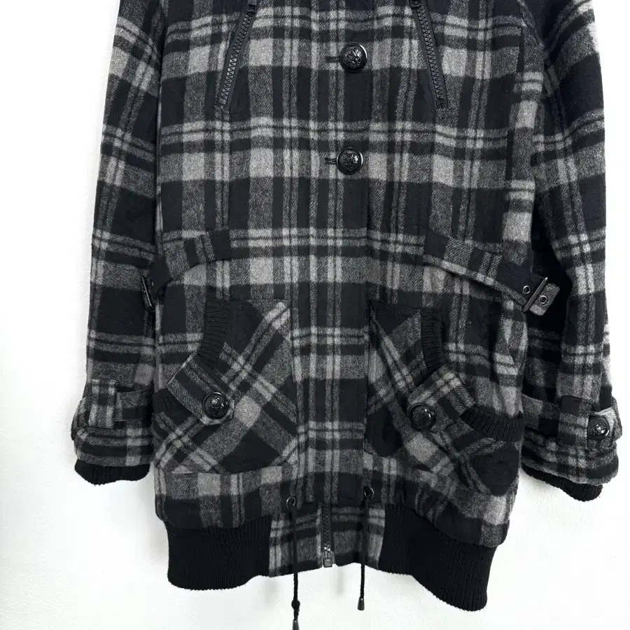 Gothic Plaid Check Hooded Jacket