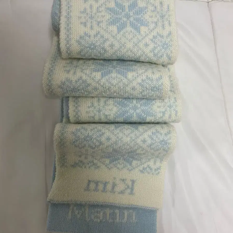 마뗑킴 노르딕 니트 목도리 snowflake muffler ivory