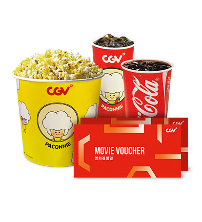 cgv 영화관람권2장+ cgv콤보 + 스낵(플레인핫도그)