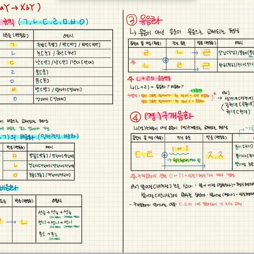 국어 문법 필기 공유/ 언매하시는 분/ 수능 국어