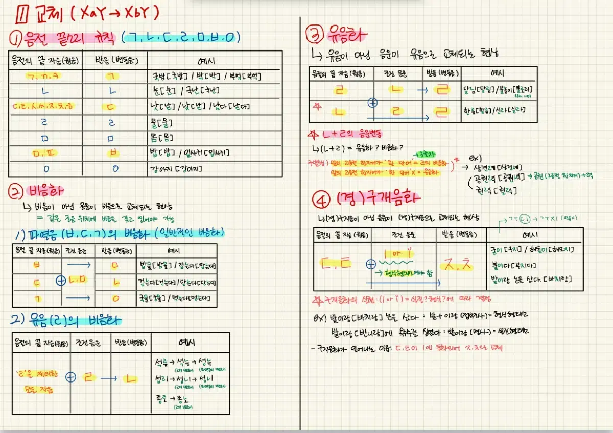 국어 문법 필기 공유/ 언매하시는 분/ 수능 국어