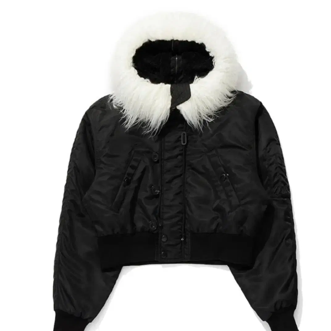 Open yy faux fur zipper hood ma1 오픈와이와이