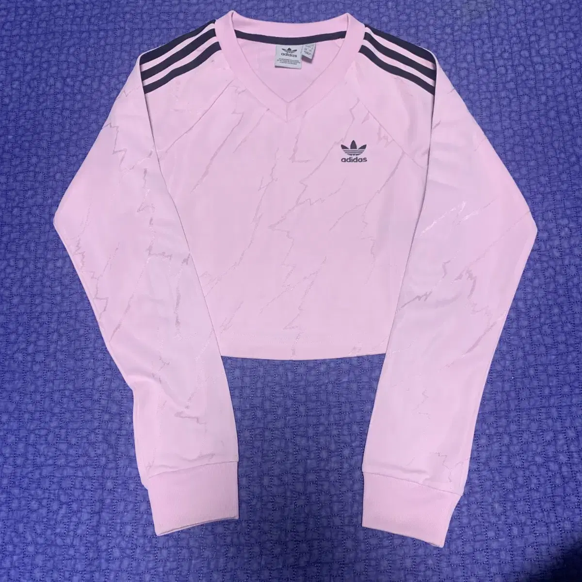 XS) adidas 아디다스 롱슬리브 크롭 핑크 져지