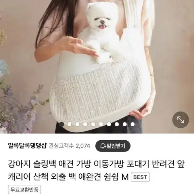 [무배] 알록달록댕댕샵 강아지 슬링백