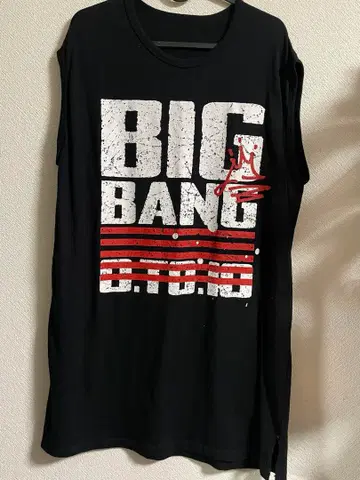 BIGBANG 빅뱅 빅뱅 티셔츠 탱크탑 슬리브리스 블랙