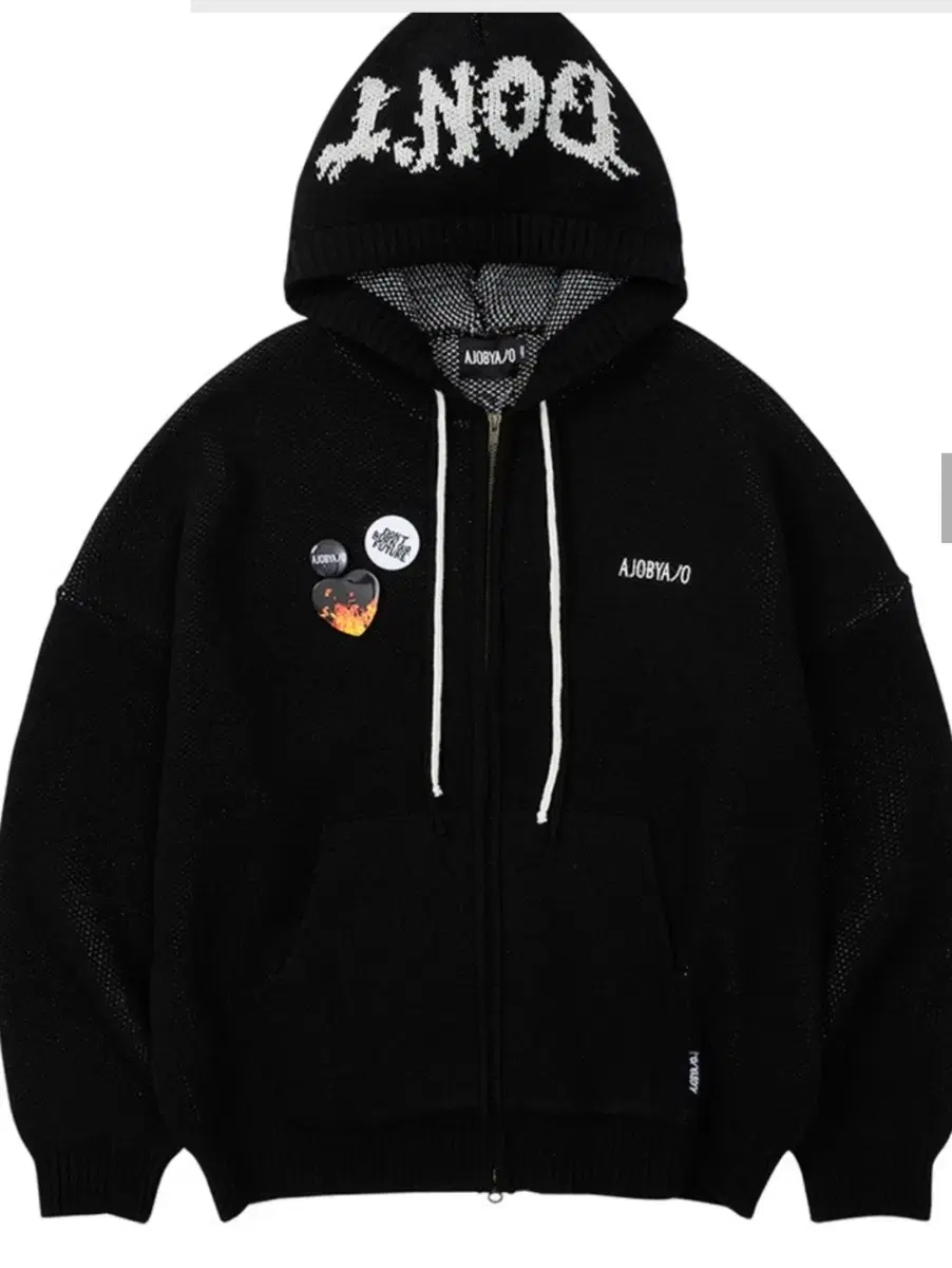 DBOF Wool Knit Zip-Up Hoodie [BLACK]