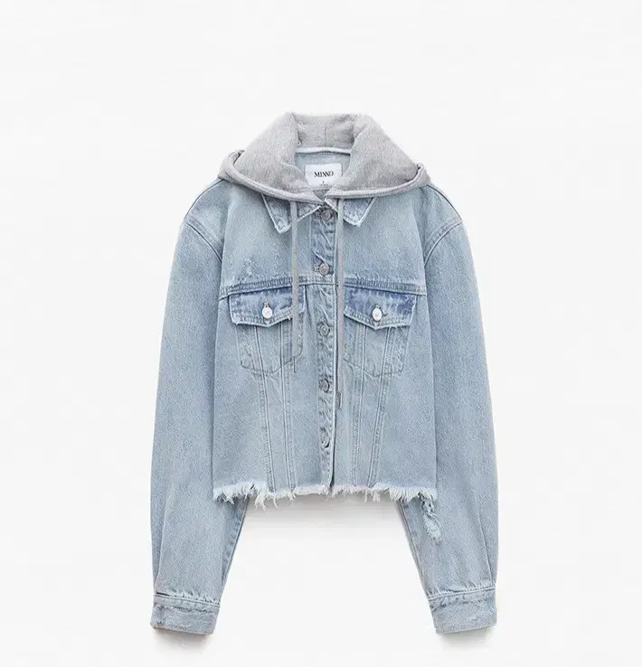 New Product) Missy Crop Hooded Denim Jacket