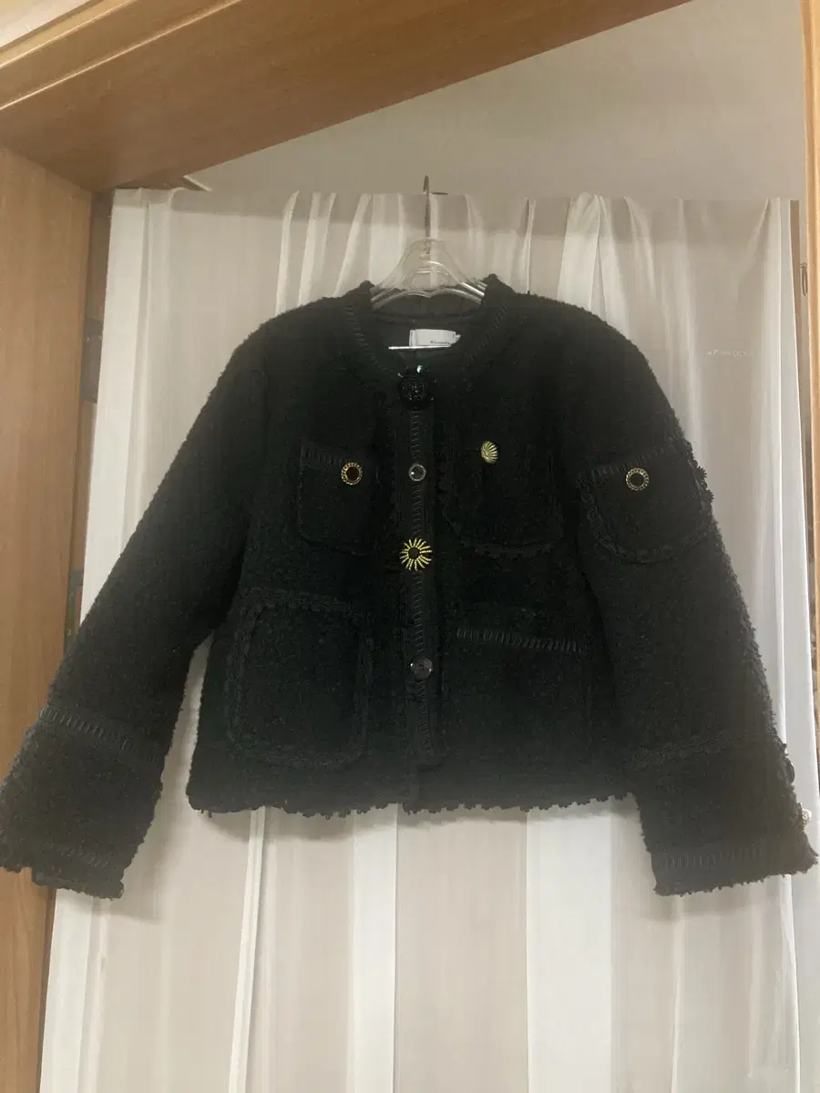 Tweed fleece-lined coat