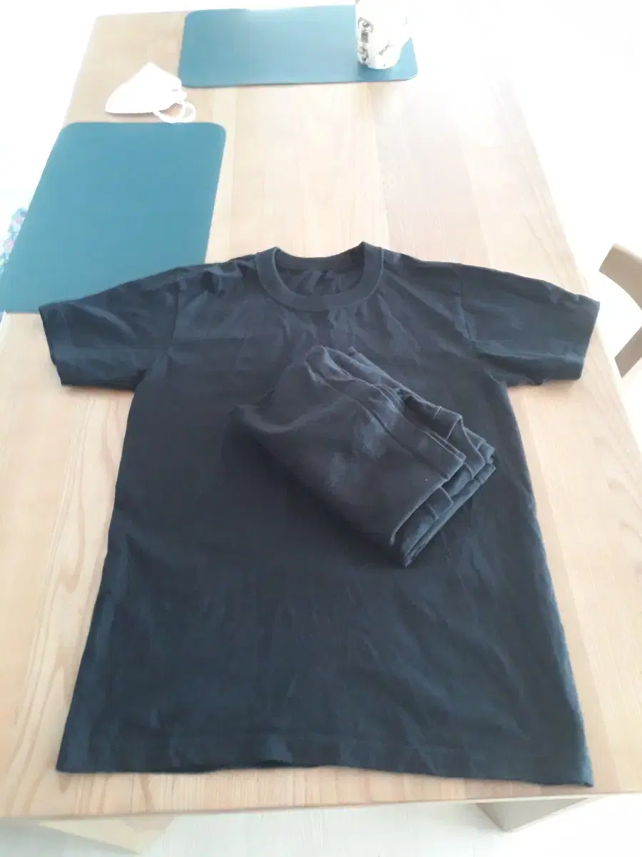 [S] Plain cotton T-shirts, black, 3 (for women, for men)