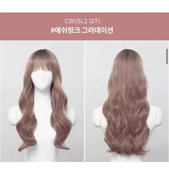 핑크에이지 애쉬핑크 그라데이션 통가발