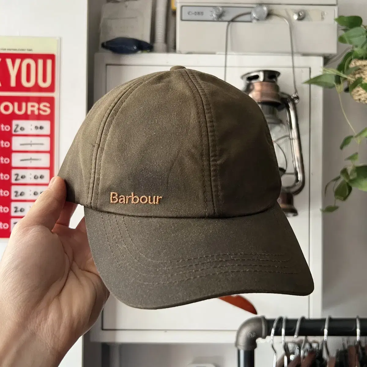 Barbour 바버 왁스 코튼 볼캡