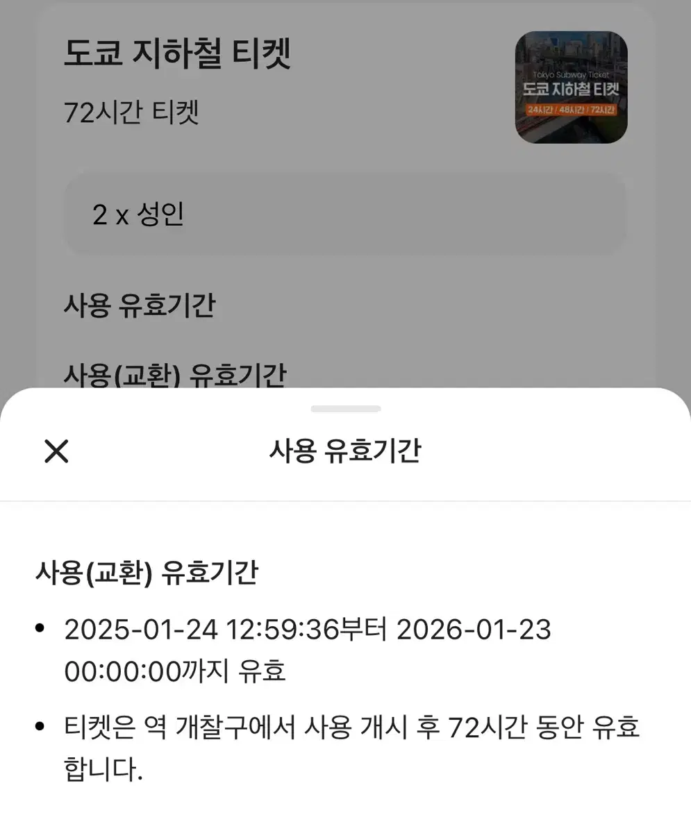 도쿄 지하철 티켓 72시간