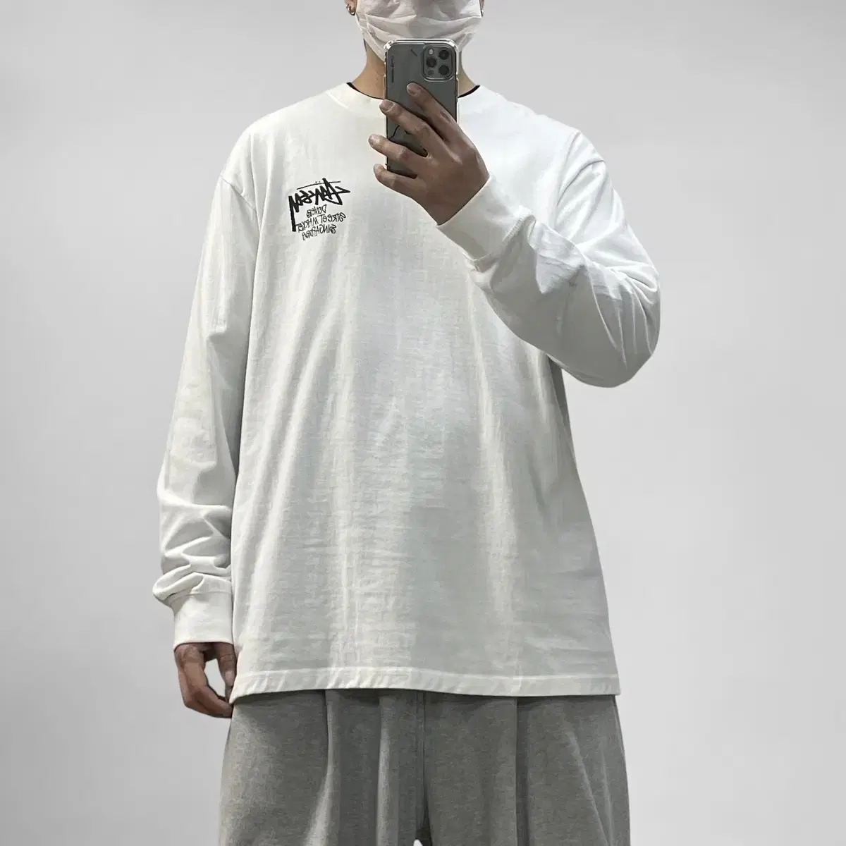 스투시 Stussy 도버스트리트마켓 롱슬리브 화이트