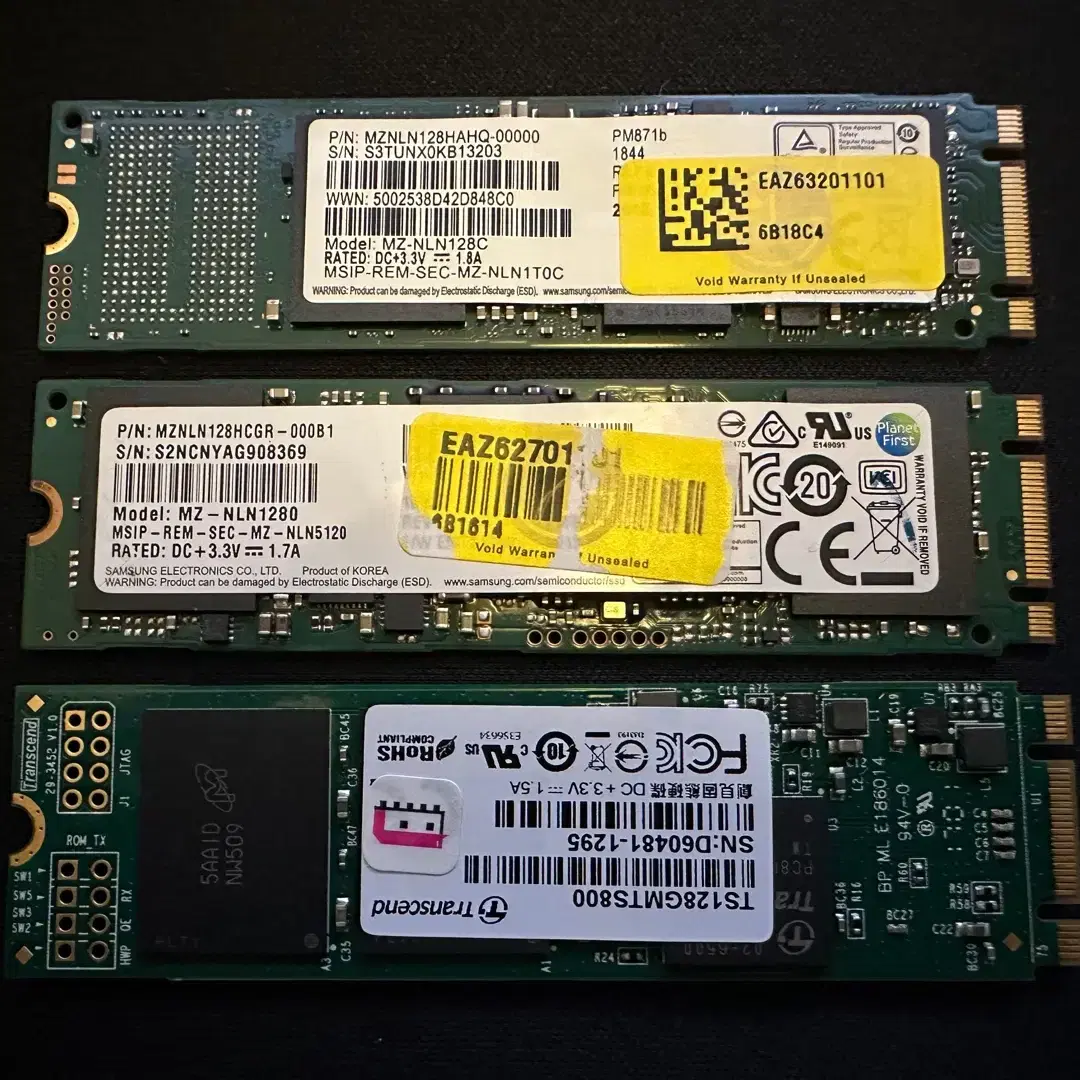 삼성 / 트랜센드 M.2 SATA (128GB) 3개 일괄 판매