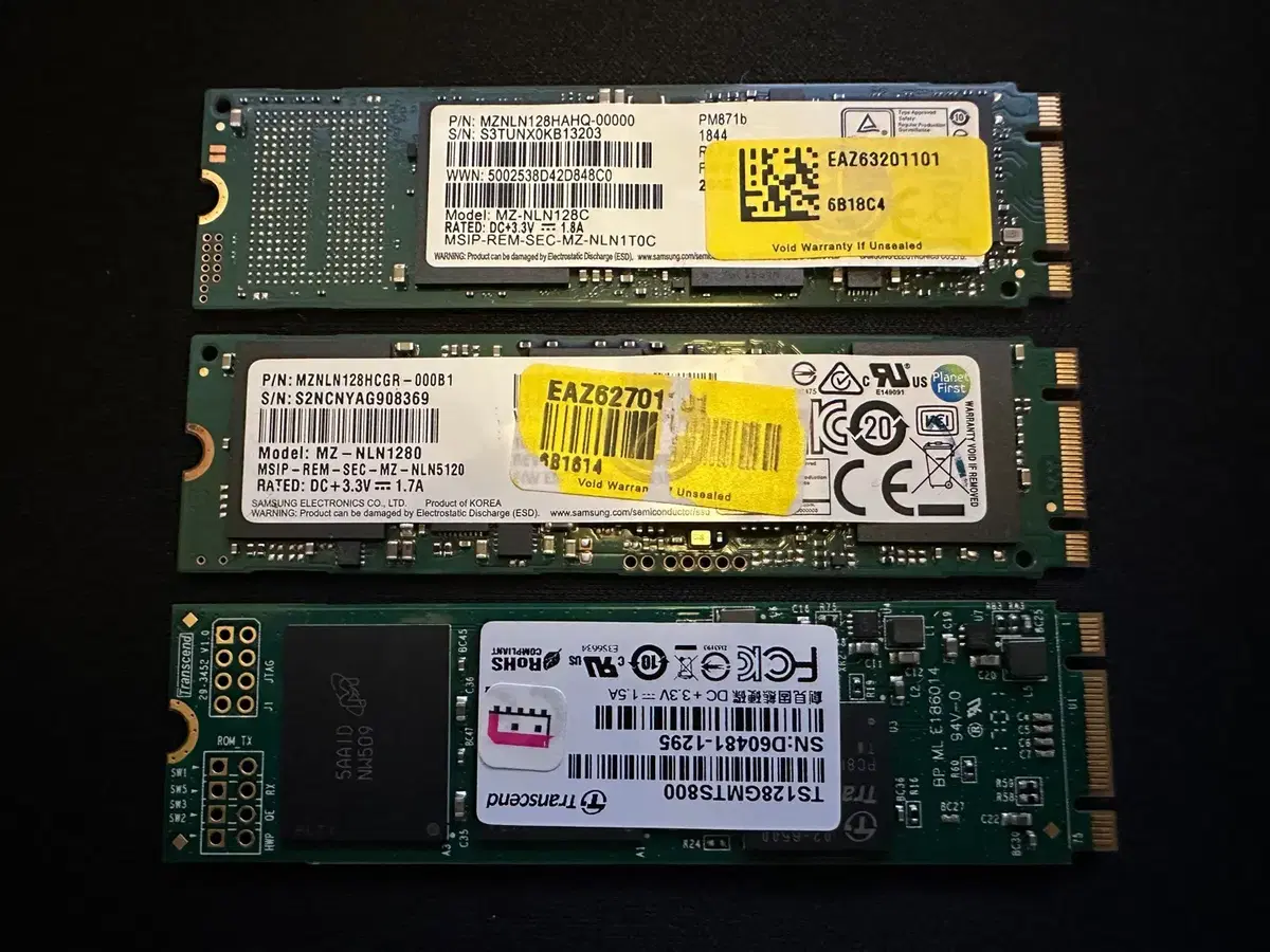 삼성 / 트랜센드 M.2 SATA (128GB) 3개 일괄 판매