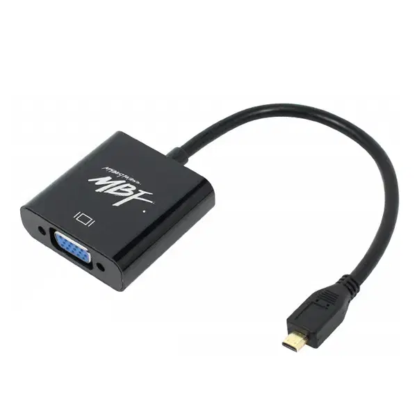 Micro HDMI to VGA 오디오 미지원 블랙 컨버터