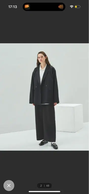 cussil 드레스 트윌 1턱 와이드 스트레이트 팬츠