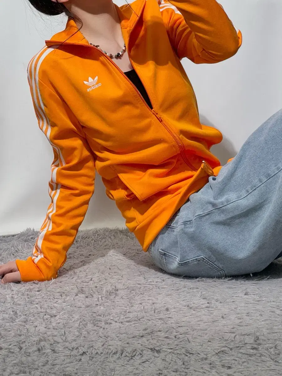 Adidas Orange Beckham Jr. Jersey Zip-up