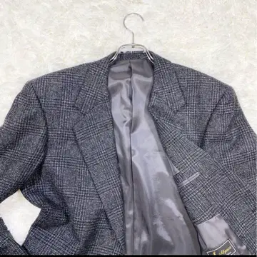 BENSALINA(벤살리나) 알파카 테일러드 재킷 체크 무늬