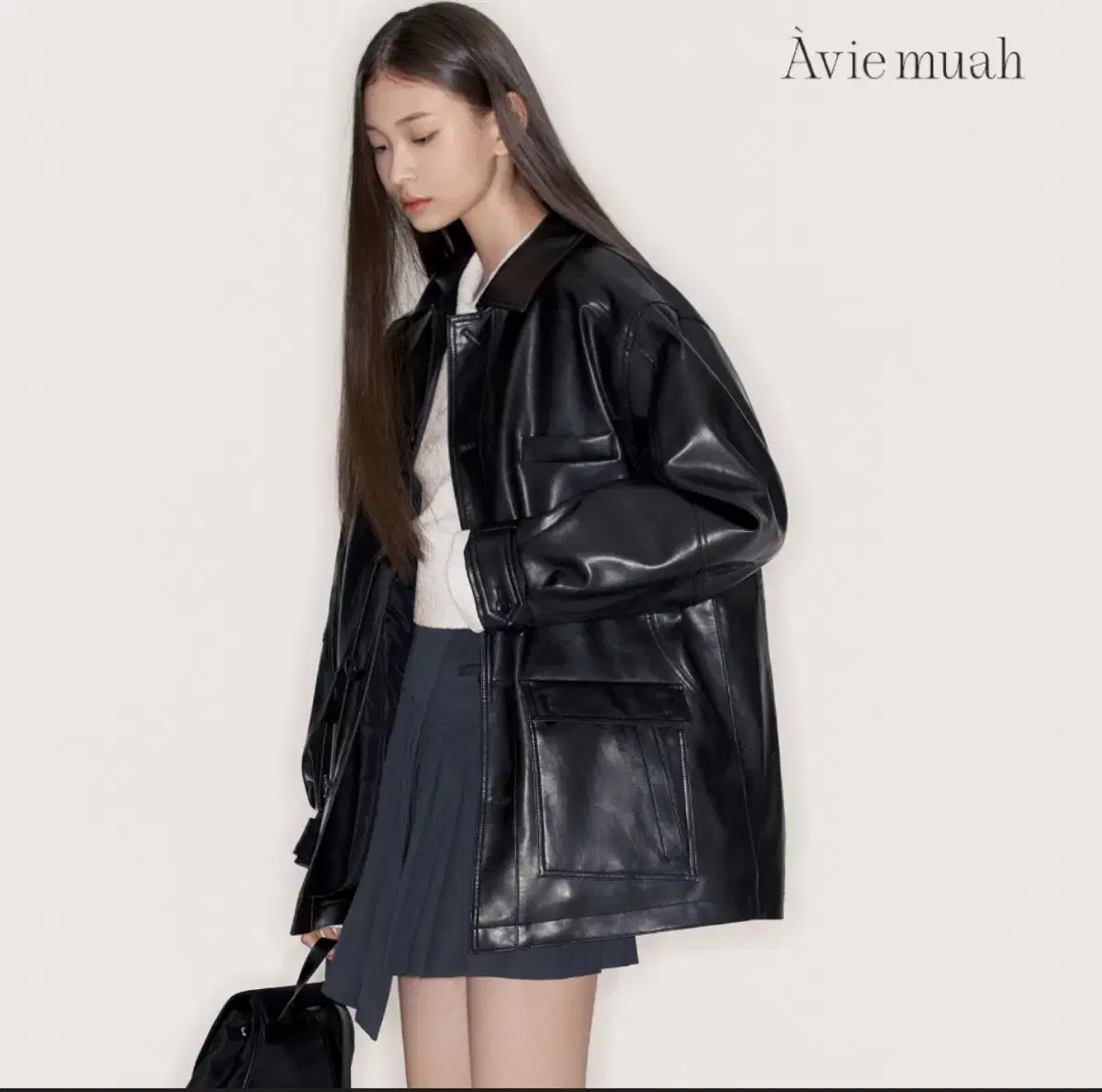 Abibouma Leather Jacket Fei Leather Quilted Half Coat