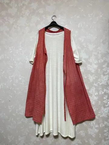 264 .[하자품]아카네 염색 롱베스트, 아케인 염색 롱베스트.