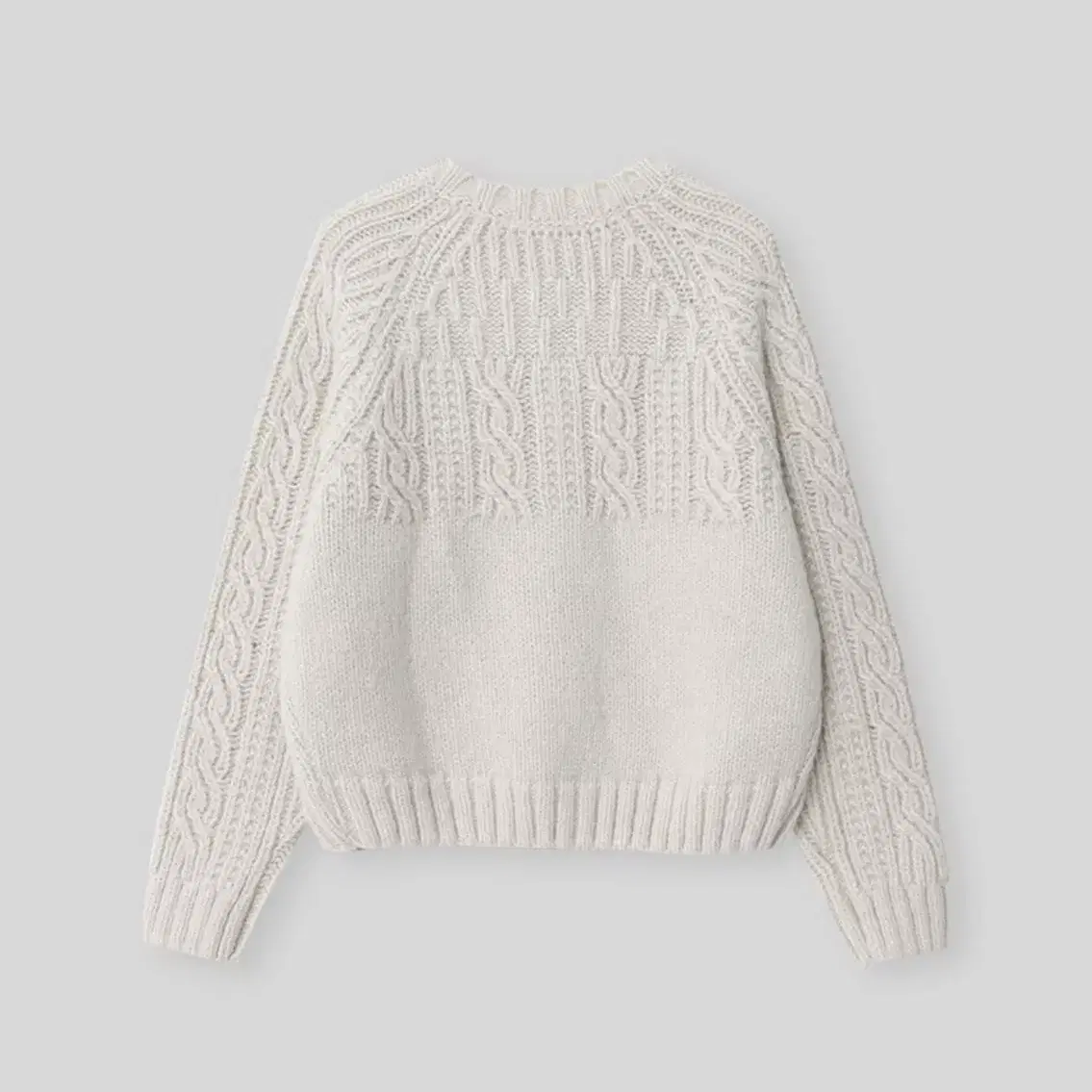 더미튼 Duffle cable cardigan (snow)