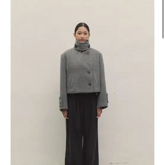 메이크어토스트 OVERSIZED WOOL BLEND CROP COAT G