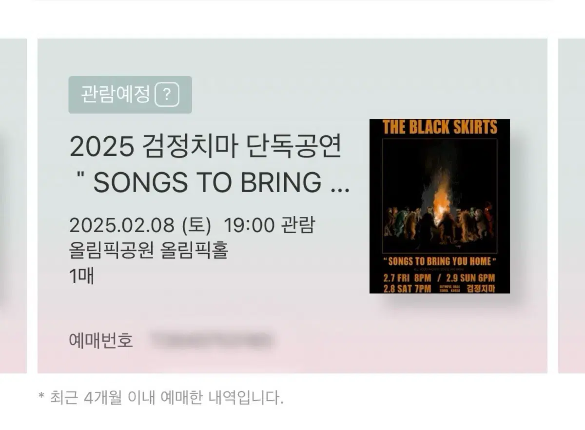 2025 검정치마 단독공연 중콘 양도합니다!