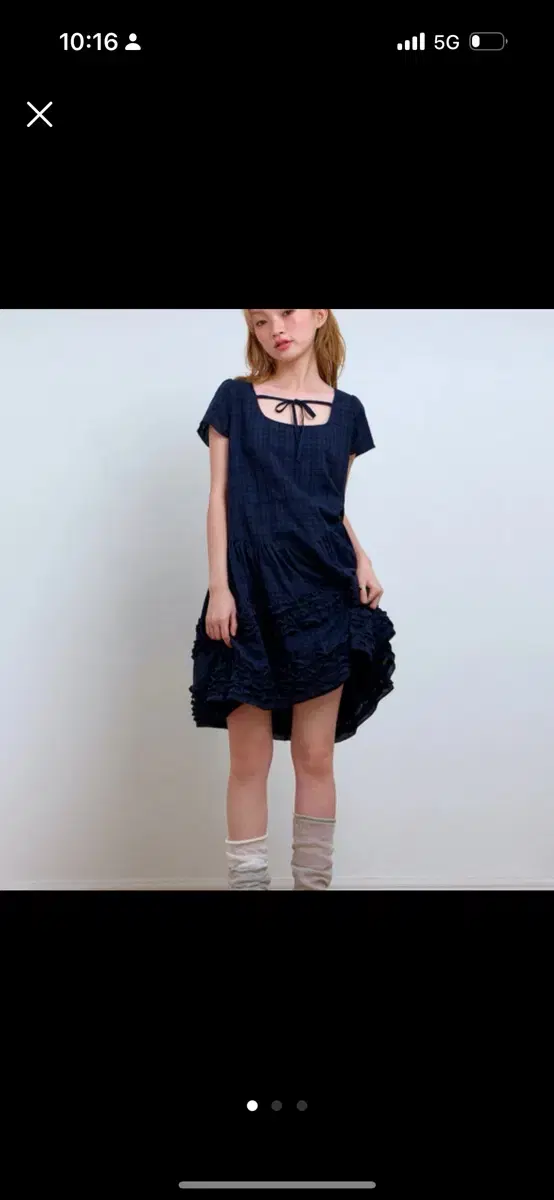 Cheom 첨 2-Way Ruffled Ribbon Dress 원피스