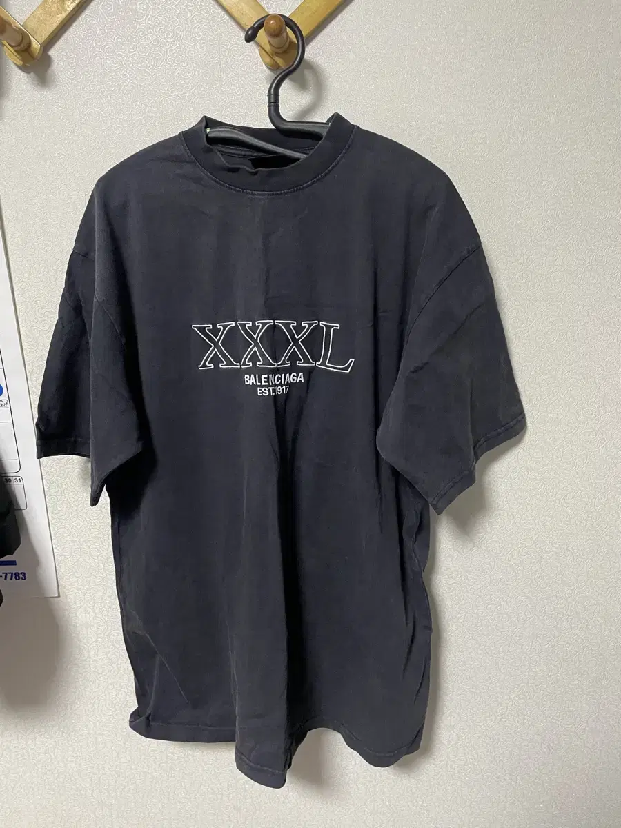 [S] 발렌시아가 3XL XXXL 티셔츠 블랙 판매