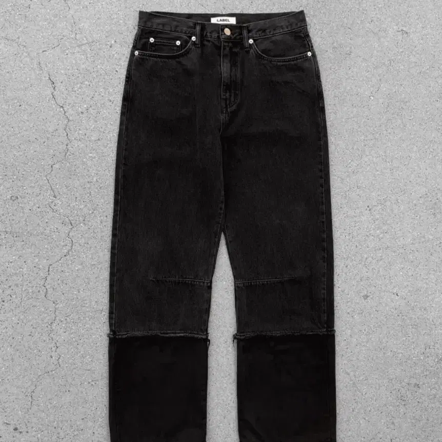 [3] 라벨 아카이브 cut off paneled jeans black