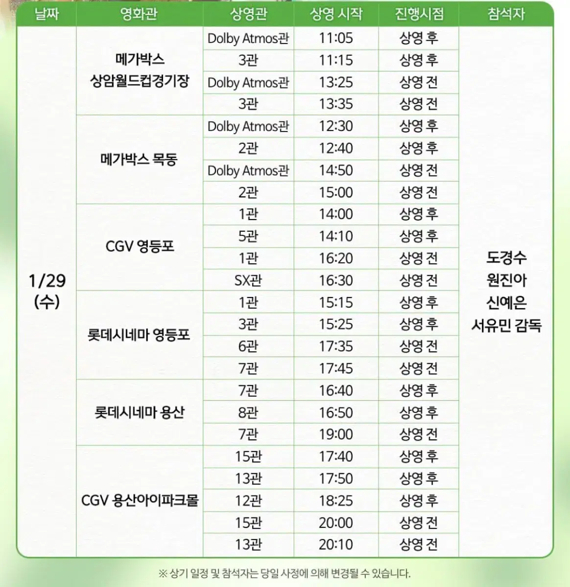 통로 원가 이하)) 1/29 말할 수 없는 비밀 영등포 c열 연석