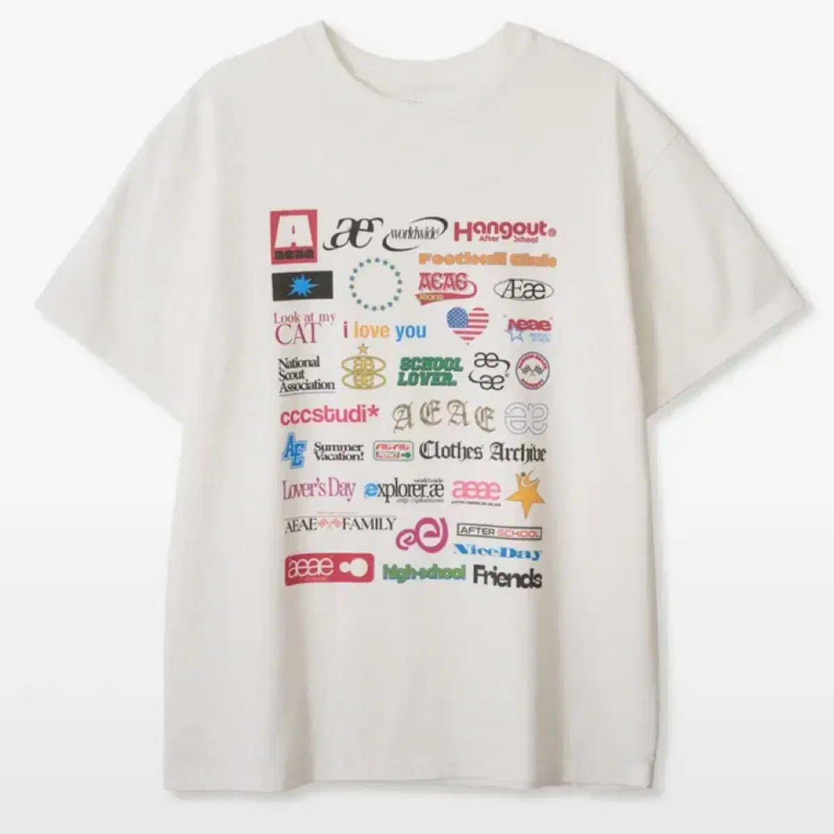 AEAE 에이이에이이 STICKER T-SHIRTS [WHITE]