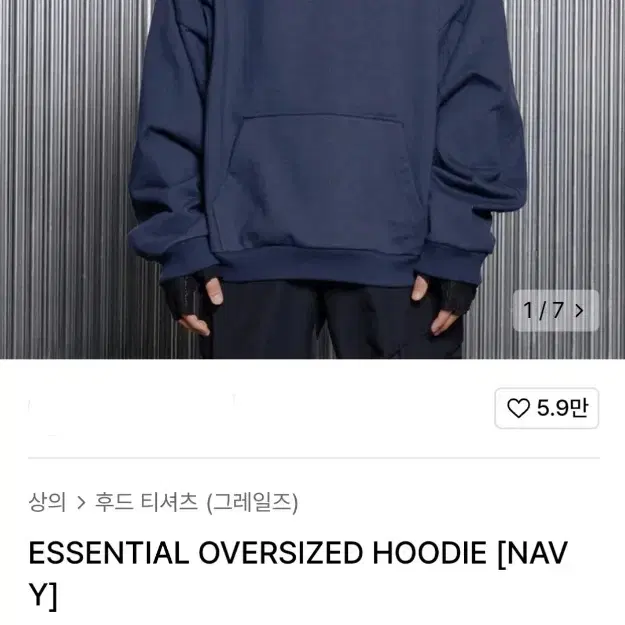 ESSENTIAL OVERSIZED HOODIE NAVY