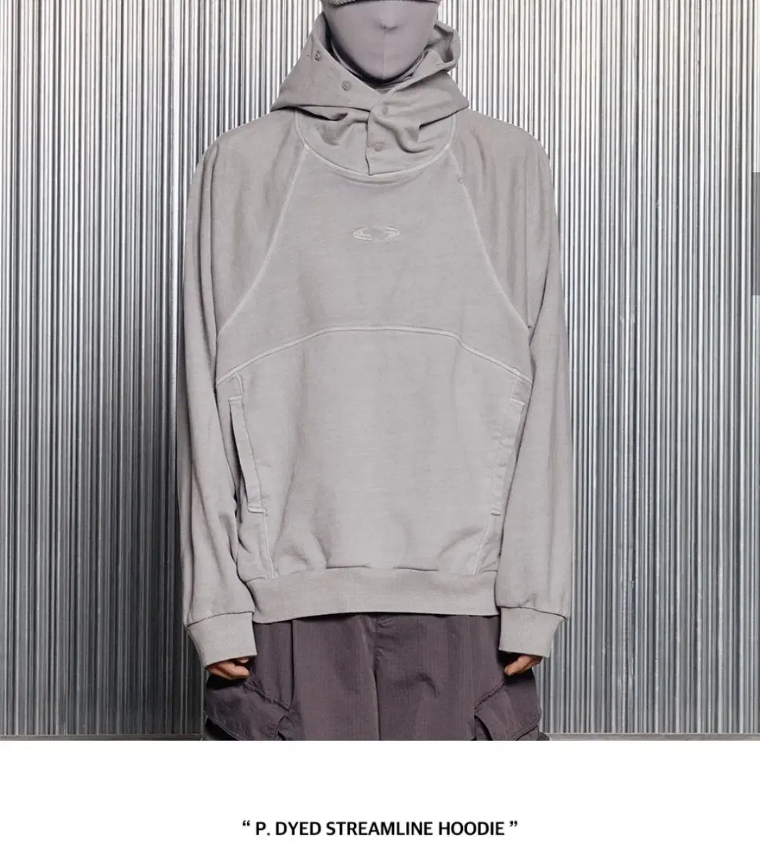 P. DYED STREAMLINE HOODIE [LIGHT GREY]