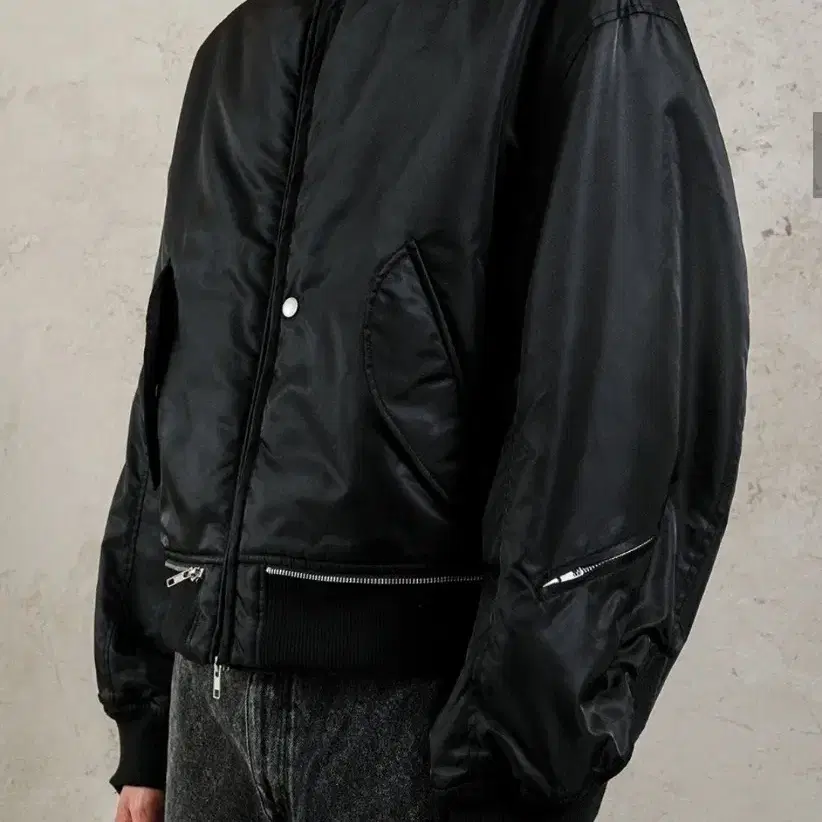 MULTI ZIPPER MA-1 JACKET [BLACK]