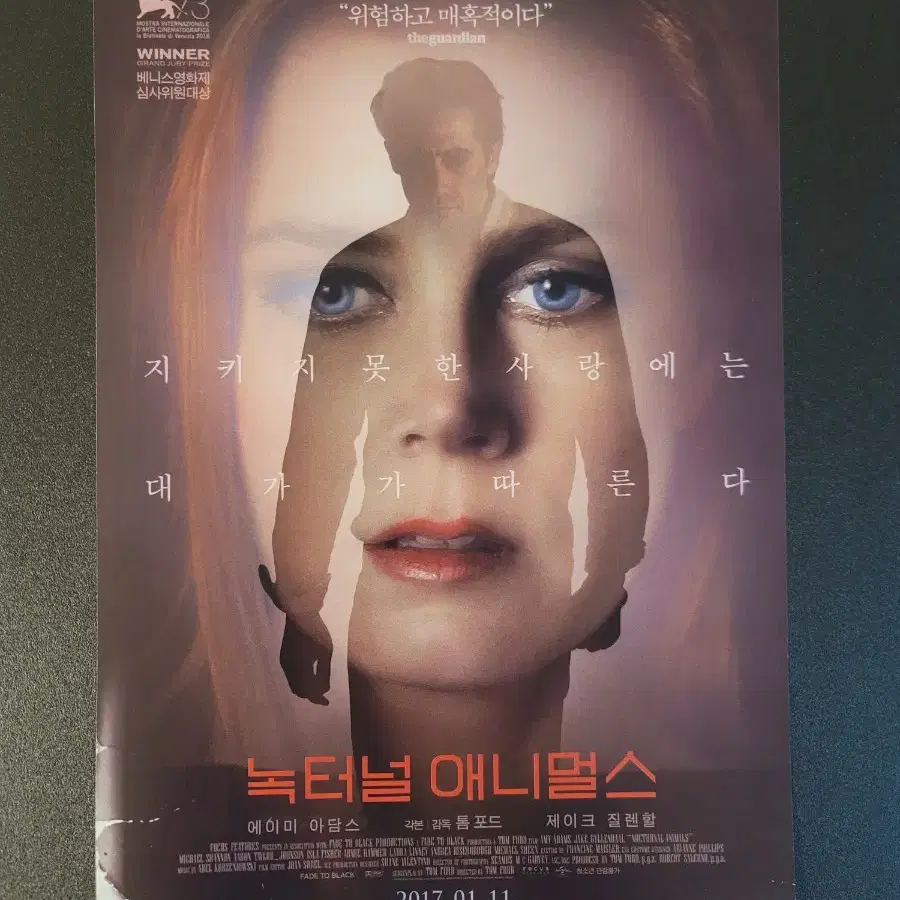 [영화팜플렛] 녹터널 애니멀스 전단지 (2017) 제이크질렌할