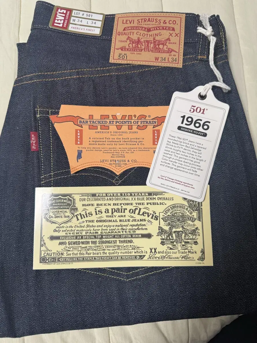 새상품) 리바이스 LVC66501 JEANS RIGID W34 팝니다.